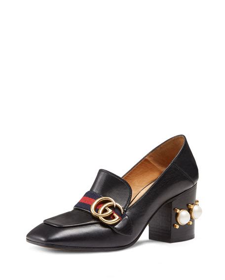 gucci peyton square toe block heel pump|farfetch Gucci shoes.